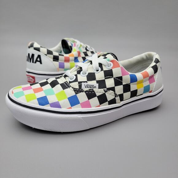 Vans X MoMA Womens ComfyCush Era Skate Sneakers Shoes Checker Size 5 - Picture 1 of 11